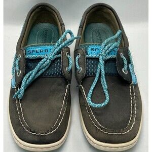 SPERRY Top Siders Boat Deck Shoes 9266743- Gray Turquoise/Aqua- Women's Sz 7.5M